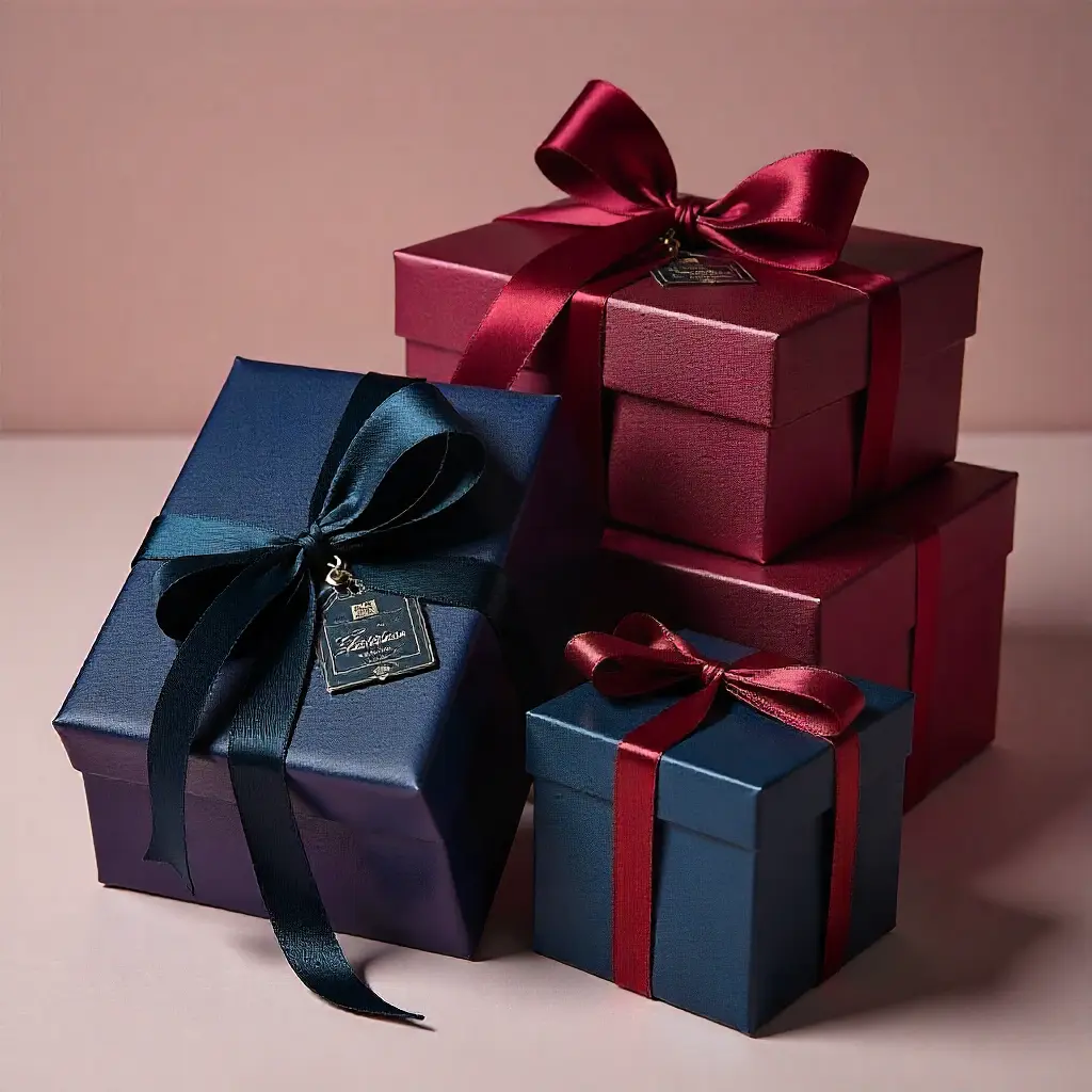  beautifully wrapped gift boxes